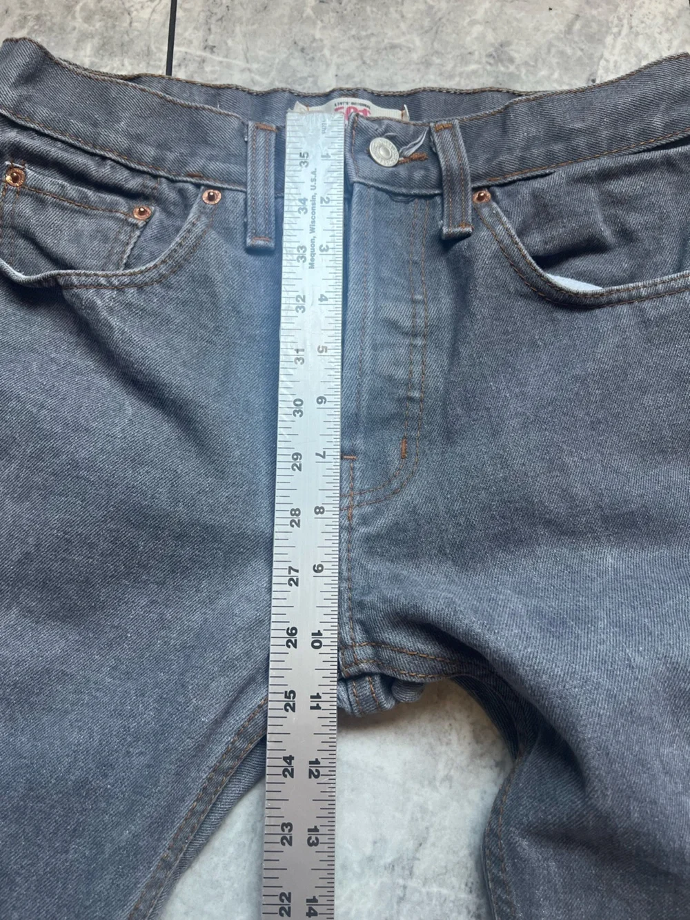Levi's 501 Original Fit Men's Jeans 32x30 Grey Charcoal Straight Leg Button Fly